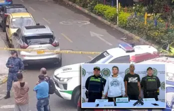 Los sospechosos fueron detenidos tras ser rastreados por las cámaras de seguridad del municipio de Itagüí. FOTOS: Cortesía