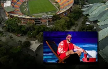 Las autoridades de tránsito prevén una fuerte congestión vehicular en los alrededores del estadio Atanasio Girardot por el concierto de Bad Bunny en Medellín. FOTO: Getty y Archivo 