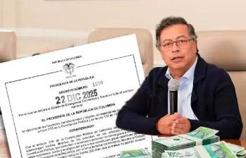 El 22 de diciembre, el presidente Gustavo Petro, junto a todo su gabinete ministerial, firmó el Decreto 1390, con el que declara la emergencia económica, tras el hundimiento de la reciente reforma tributaria. La medida excepcional le permite al Ejecutivo dictar decretos con fuerza de ley para enfrentar la crisis. FOTO: EL COLOMBIANO