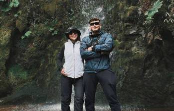 Jois Ramírez y su novio Kevin Bocanegra, fallecido en el ascenso al nevado del Tolima. FOTO: Cortesía