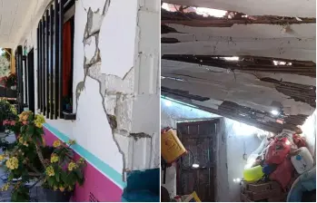 En Antioquia por lo menos 857 casas sufrieron daños tras el sismo, según la Gobernación. FOTOS: Cortesía