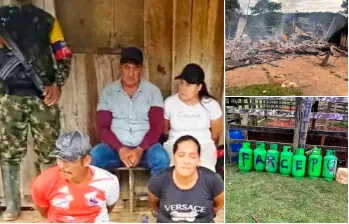 Imágenes atribuidas a las disidencias de las Farc del acto terrorista cometido en el municipio de Remedios. FOTOS: Cortesía