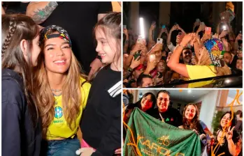 Karol G fue recibida por multitudes en São Paulo antes de debutar en el show de medio tiempo de la NFL en Sudamérica. FOTO tomadas de Instagram @dimeloking