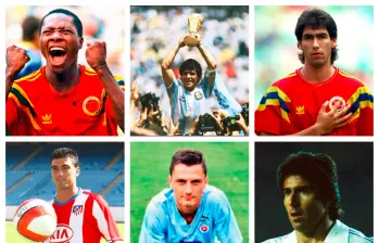 En la imagen aparecen Freddy Rincón, Diego Maradona, Andrés Escobar, José Antonio Reyes, Dubovsky y Juanito, todos con un destino trágico. FOTOS GETTY, AFP Y COLPRENSA