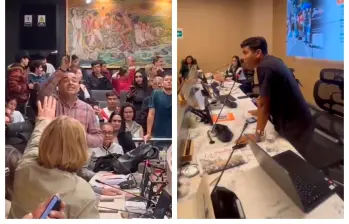 La intervención del consejero del CMJ, Camilo Restrepo, generó rechazo entre los concejales de Envigado. FOTO: Captura de video