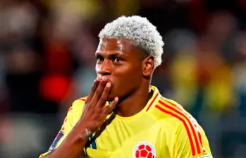 Óscar Perea festejando su gol, el primero de Colombia en el Mundial Sub-20. FOTO FCF 