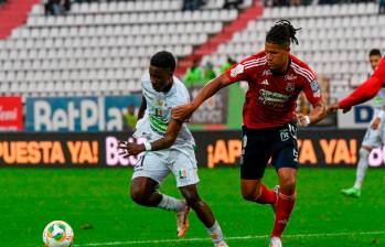 Brayan león es de las esperanzas de gol del DIM ante el Caldas. FOTO JUAN ANTONIO SÁNCHEZ