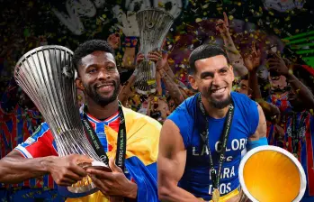 Jéfferson Lerma y Daniel Muñoz, campeones de la Conference League de Europa. FOTO GETTY