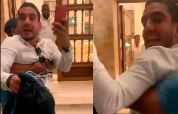 Alex Flórez en medio de los hechos ocurridos el 2 de septiembre de 2022 en Cartagena. Foto: tomada de video