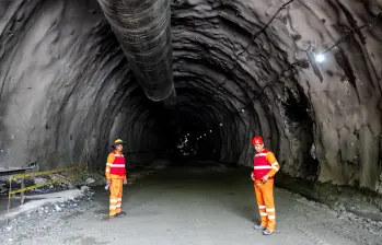Aspecto de los trabajos en el Túnel del Toyo, en inmediaciones del municipio de Giraldo. FOTO: Julio César Herrera Echeverri