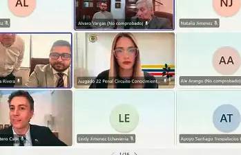 Momento del comienzo del juicio ayer contra Daniel Quintero en el juzgado 22 Penal del Circuito de Medellín. FOTO CAPTURA DE PANTALLA