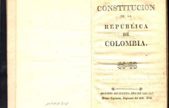 La Constitución de 1821. FOTO babel.banrepcultural.org