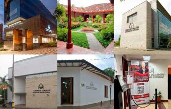 Arriba: Sede principal Medellín, Centro Regional Occidente y Centro Regional Aburrá Norte. Abajo: Centro Regional Bajo Cauca, Centro Regional Suroeste y Centro Regional Norte. Foto: Cortesía. 