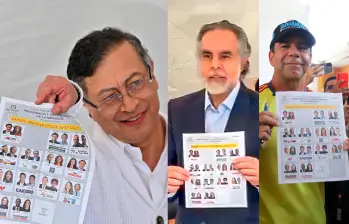 El presidente Gustavo Petro, el ministro del interior Armando Benedetti, el acalde de Barranquilla Alejandro Char, ejercieron su derecho al voto y mostraron sus preferencias políticas. FOTO: AFP y capturas de video