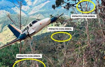 Esta es una de las imágenes que aparece en el informe del accidente de la aeronave registrada en la zona rural de Urrao, Suroeste antioqueño. FOTO: Cortesía