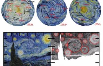 La obra maestra de Van Gogh sirvió como lienzo para explorar si los patrones de energía y movimiento en el universo se reflejan en las pinceladas que capturan un cielo nocturno en remolino. FOTO: YINXIANG MA/ AIP Publishing