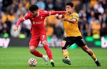 Luis Díaz hizo un buen aporte para el triunfo de Liverpool en la Liga Premier. FOTO GETTY