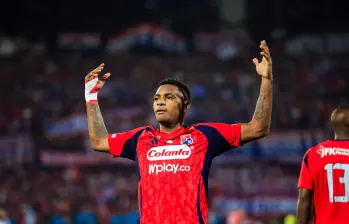 El delantero Brayan León Muñiz llegó al DIM en junio de 2023, proveniente del Junior. Ya suma más de 100 juegos. FOTO cAMILO sUÁREZ