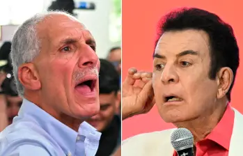Salvador Nasralla, candidato del Partido Liberal (PL); y Nasry Asfura, candidato del Partido Nacional (PN). Ambos son de derecha. FOTOS: AFP
