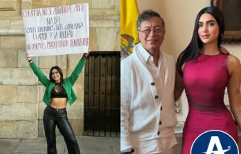 Muñoz junto al presidente Gustavo Petro en la Casa de Nariño el pasado mes de junio, que fue a visitarlo. Foto: GABRIELAA.MUOL