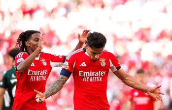 Richard Ríos guió al Benfica a una nueva victoria en la liga de Portugal. FOTO @SLBenfica