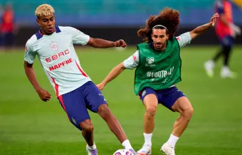 La selección España en su último entrenamiento previo al partido. Foto: Tomada de redes @SEFutbol