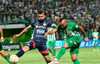 Andrés Sarmiento fue el hombre que abrió el marcador en Valledupar cuando solo iban cinco minutos de juego. Es otro de los futbolistas que ha mejorado su nivel con la llegada de Lucas González. FOTO cortesía el pilón