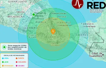 El Servicio Sismológico Nacional del México informó que el sismo tuvo su epicentro en el estado de Oaxaca. Según los reportes, fue percibido también en la Ciudad de México y en Puebla. FOTO: Sky Alert.