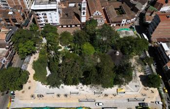 Intervenciones en el parque principal de Copacabana. Foto: Cortesía. 