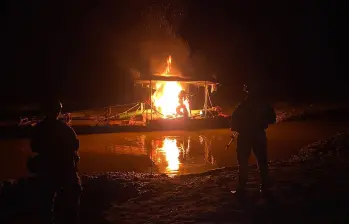 El Ejército indicó que con la destrucción de estos equipos se estarían afectando las finanzas del grupo armado en más de $12.000 millones. FOTO: Cortesía Décima Primera Brigada del Ejército Nacional