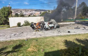 Atentado al batallón Simón Bolívar en Tunja. FOTO: CORTESÍA FF.MM.