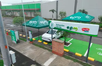 Esta es la estación 23 de carga eléctrica pública de EPM en el país. FOTO: CORTESÍA