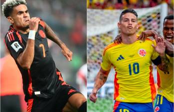 El extremo guajiro Luis Díaz marcó el gol del empate de los criollos contra los incas en Lima. James cobró el tiro de esquina. FOTOS: GETTY Y JUAN ANTONIO SÁNCHEZ