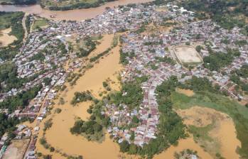 Es la inundación más grande en el municipio desde 1984. FOTO: GOBERNACIÓN DE ANTIOQUIA