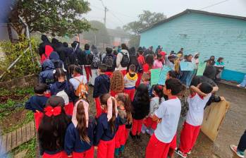 Una semana ha durado el paro por parte de los estudiantes de la sede primaria de la institución. FOTO CORTESÍA