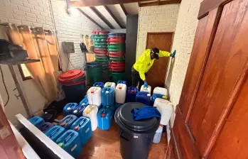 Aspecto del laboratorio encontrado en el corregimiento de Altavista. FOTO: Cortesía Policía