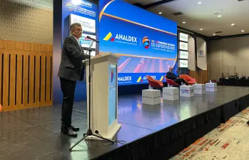 Javier Díaz, presidente de Analdex, durante su discurso inaugural. Foto: Cortesía