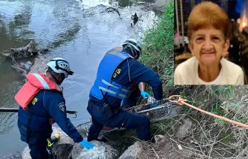 El cuerpo de la señora Otilia Garcés fue rescatada del cauce del río Negro el pasado martes. FOTOS CORTESÍA