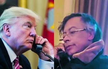 Este diario reveló la fotografía de Petro al teléfono este miércoles mientras le explicaba su posición al republicano sobre “narcotráfico, ELN y Venezuela”. Fotos: AFP y Presidencia