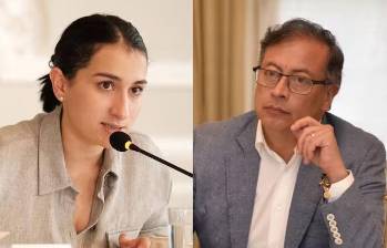 Gustavo Petro y Laura Sarabia, quien ha ocupado varios cargos en esta administración. FOTOS: PRESIDENCIA.