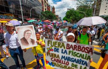 Las marchas en favor del Gobierno Nacional han tenido baja convocatoria en Medellín. FOTO: ESNEYDER GUTIÉRREZ