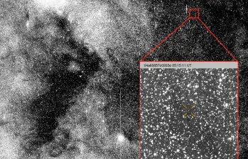 Esta imagen muestra la observación del cometa 3I/ATLAS cuando fue descubierto el 1 de julio de 2025. FOTO cortesía Atlas, Universidad de Hawái y Nasa