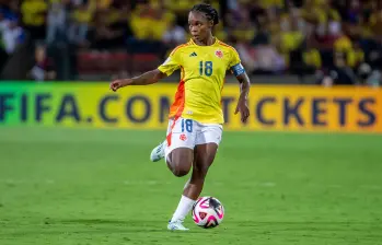 Linda Caicedo y Mayra Ramírez lideraron la ofensiva de Colombia en el duelo amistoso ante Corea del Sur. FOTO: Juan Antonio Sánchez