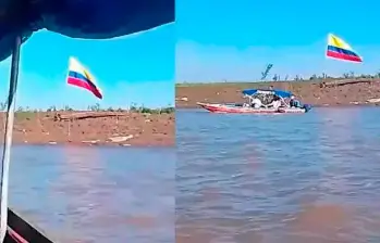 La bandera fue retirada por la fuerza pública de Perú. FOTO CORTESÍA