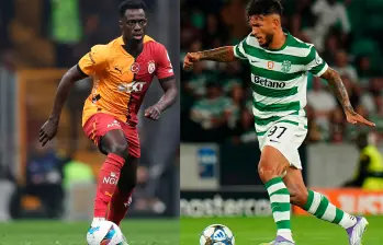 Dávinson Sánchez y Luis Suárez vivieron una jornada de contrastes en la Champions. FOTOS: GETTY