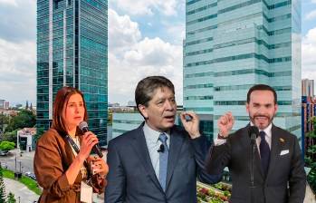 Carolina Soto y Bruce Mac Master (centro) enfrentan un escenario de debate sobre el liderazgo gremial, mientras Abelardo de la Espriella afronta cuestionamientos por su relación con el sector privado. FOTO EL COLOMBIANO