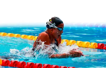 La nadadora antioqueña Stefanía Gómez logró el récord nacional absoluto de la prueba de 50 metros mariposa durante el Panamericano de Natación que se disputa hasta el próximo 25 de mayo. FOTO Manuel Saldarriaga 