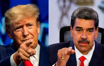 Desde hace varias semanas el gobierno de Donald Trump (izq.) tiene tendido un cerco militar contra el régimen de Nicolás Maduro en Venezuela. FOTO: GETTY