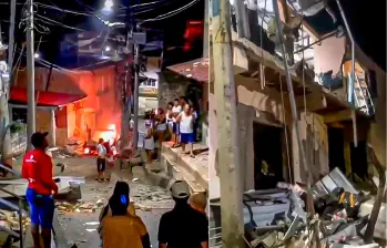 La detonación de un carro bomba cerca de la estación de Policía de Suárez, Cauca, destruyó varias viviendas y locales en la madrugada del lunes. Las autoridades investigan el hecho y evalúan posibles heridos. FOTO: captura de video