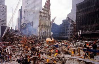 Los restos de las torres gemelas tras el atentado en Nueva York. Foto: Archivo. 